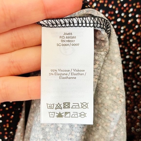 Boden Abigail Jersey Dress Long Sleeves Black Speckled Size US 10 Long - Picture 15 of 16